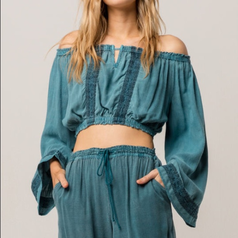 Patrons of Peace Bohemian Off Shoulder Crop Top